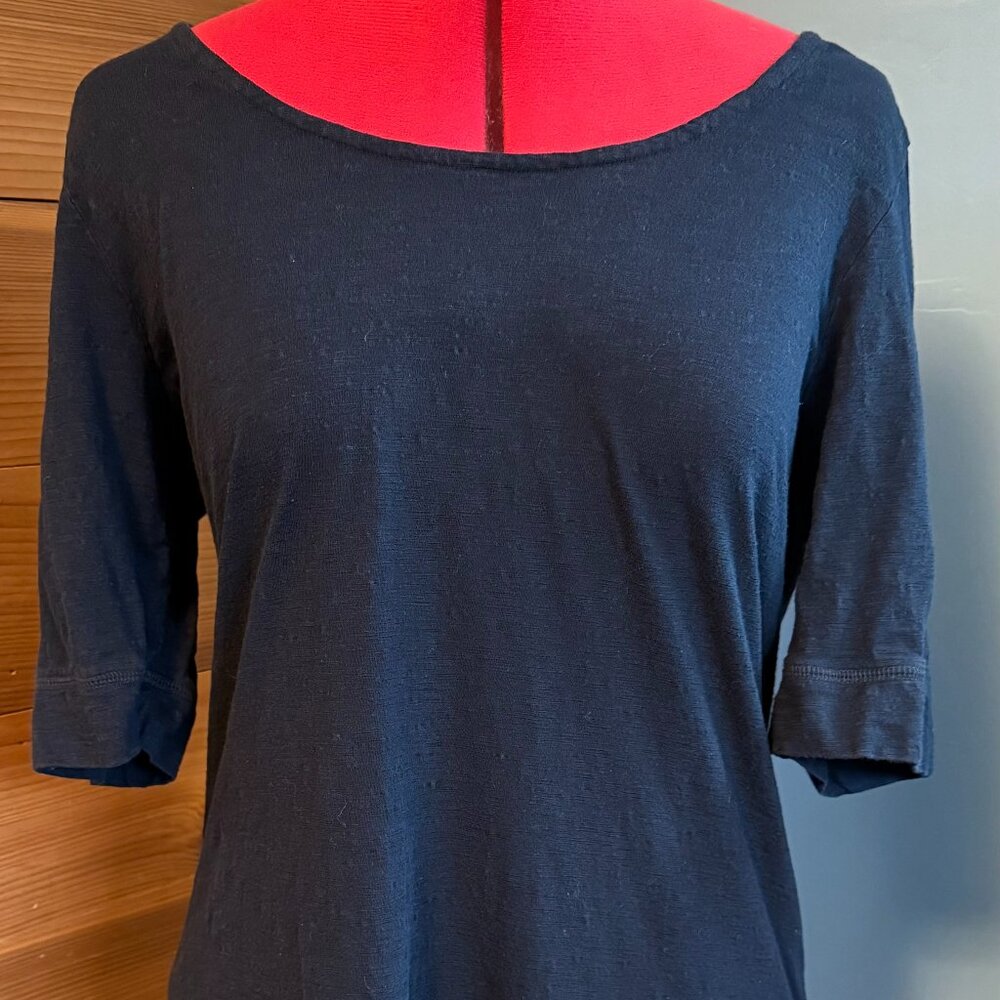 Banana Republic Black T Shirt Dress with 3/4 Sleeve - XL